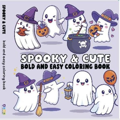 Adult Halloween Cute Coloring Book - 36 Pages of Cute, Spooky, Bold, Detailed Witches, Pumpkins, Ghosts Illustrations for Adult Stress Relief