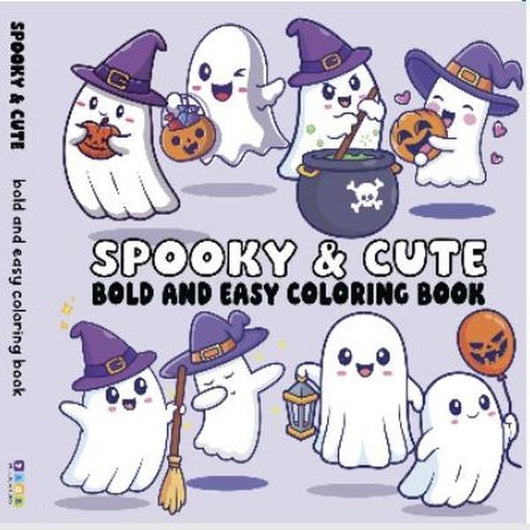 Adult Halloween Cute Coloring Book - 36 Pages of Cute, Spooky, Bold, Detailed Witches, Pumpkins, Ghosts Illustrations for Adult Stress Relief